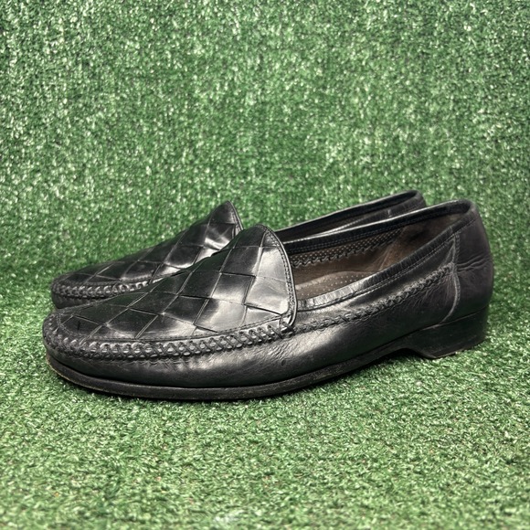 Bragano Cole Haan Woven Leather Loafers Classic Dress Shoes Black Mens Sz 10.5M main image 6